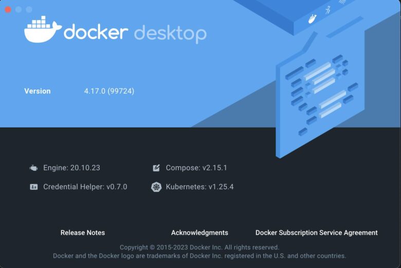 docker desktop のバージョン
